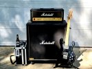 MARSHALL Lead 100 MOSFET & 1510 cab w beer and Peavey T-60 T60 Theresa driveway.jpg