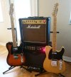 Telecasters Brownie and Blondie with mini-stack Peavey Triple XXX Marshall Lead 20.jpg