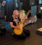 BK kneel w Crash Pad at Midnight Undergound WGOT benefit Aug 23 2025 Cassie.jpg