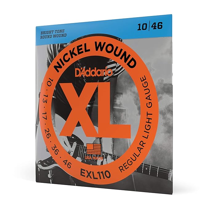 D'Addario EXL110 Nickel Wound Electric Guitar Strings, Regular Light, 10-46