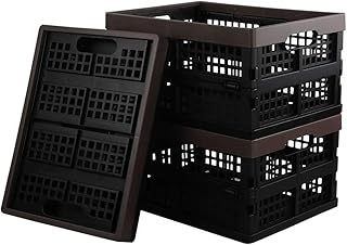 DynkoNA 15 Liter Collapsible Storage Bins Set of 3, Foldable Plastic Crate